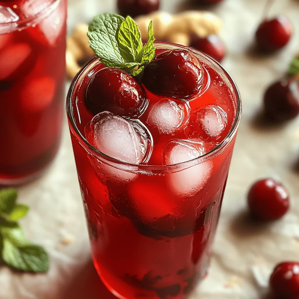Sweet &#038; Spicy Cherry Ginger Iced Tea Rezept Genießen