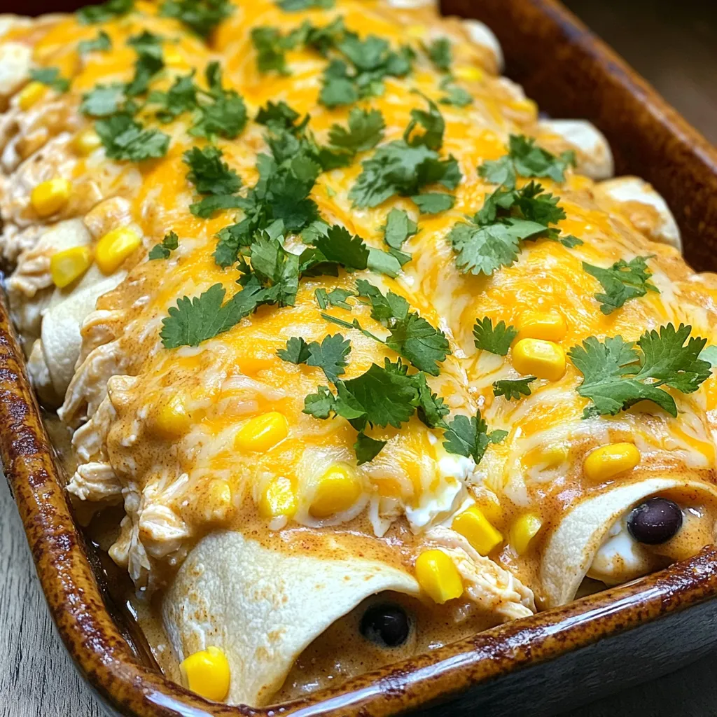 Slow Cooker Creamy Chicken Enchiladas Einfache Mahlzeit