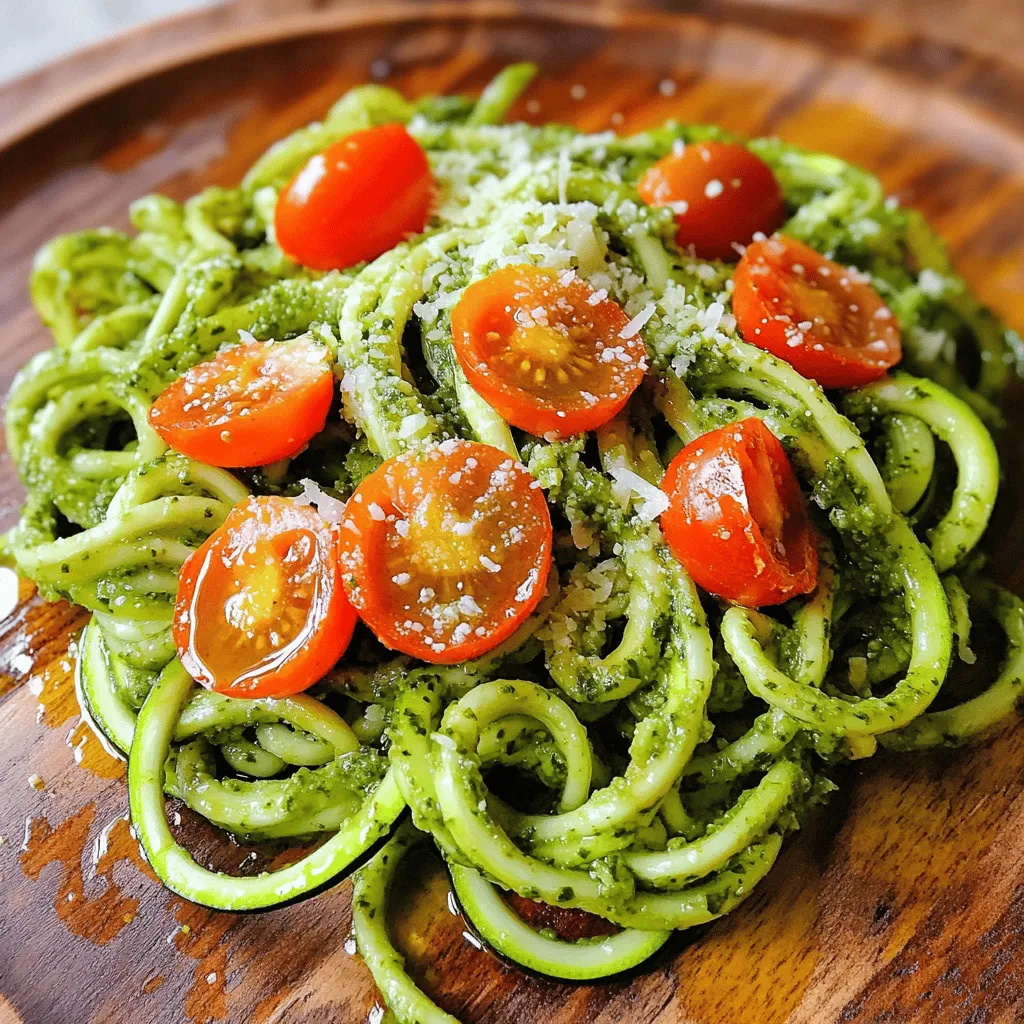 Pesto Parmesan Zucchini Noodles Einfache köstliche Mahlzeit