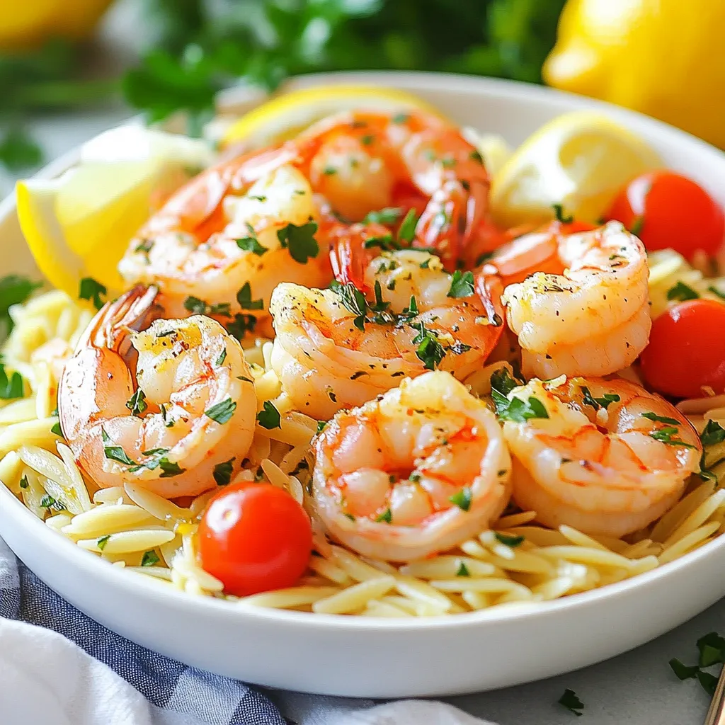Lemon Garlic Shrimp Orzo Einfache und köstliche Mahlzeit