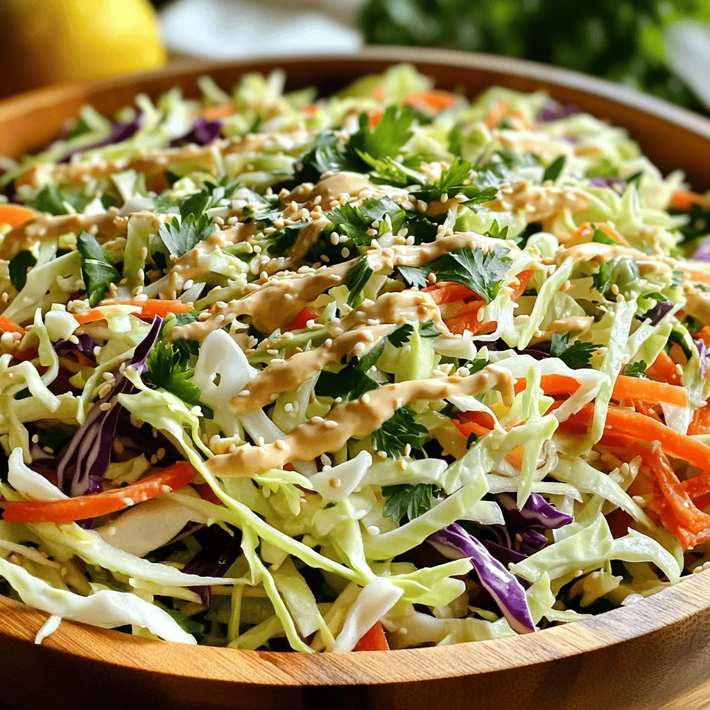 Tangy Lemon Tahini Slaw Frisch und Gesund Servieren