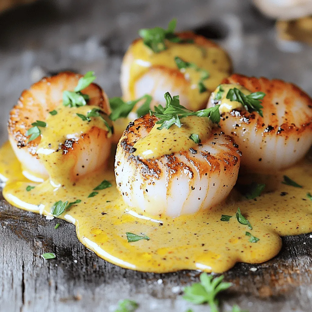Cajun Seared Scallops with Spicy Mustard Cream Rezept