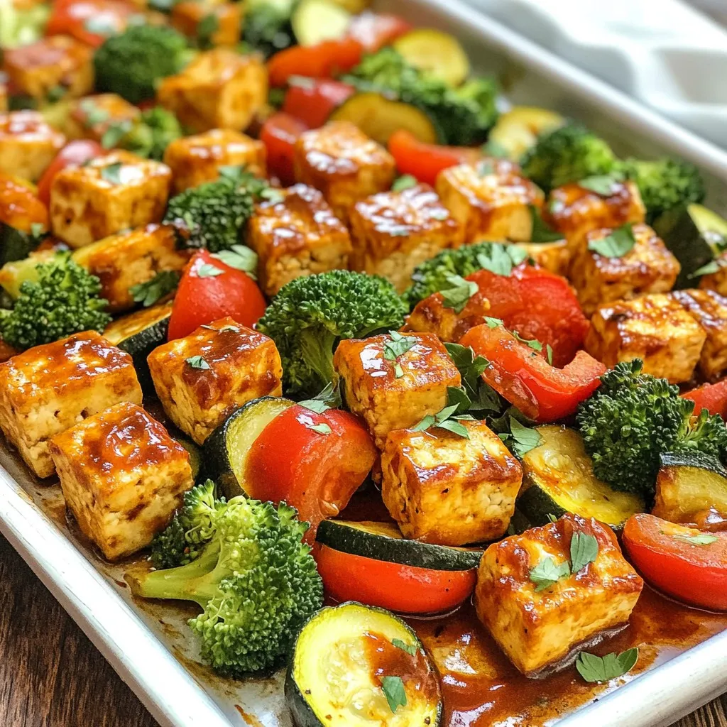 Sheet Pan BBQ Tofu &#038; Veggies Einfaches Rezept
