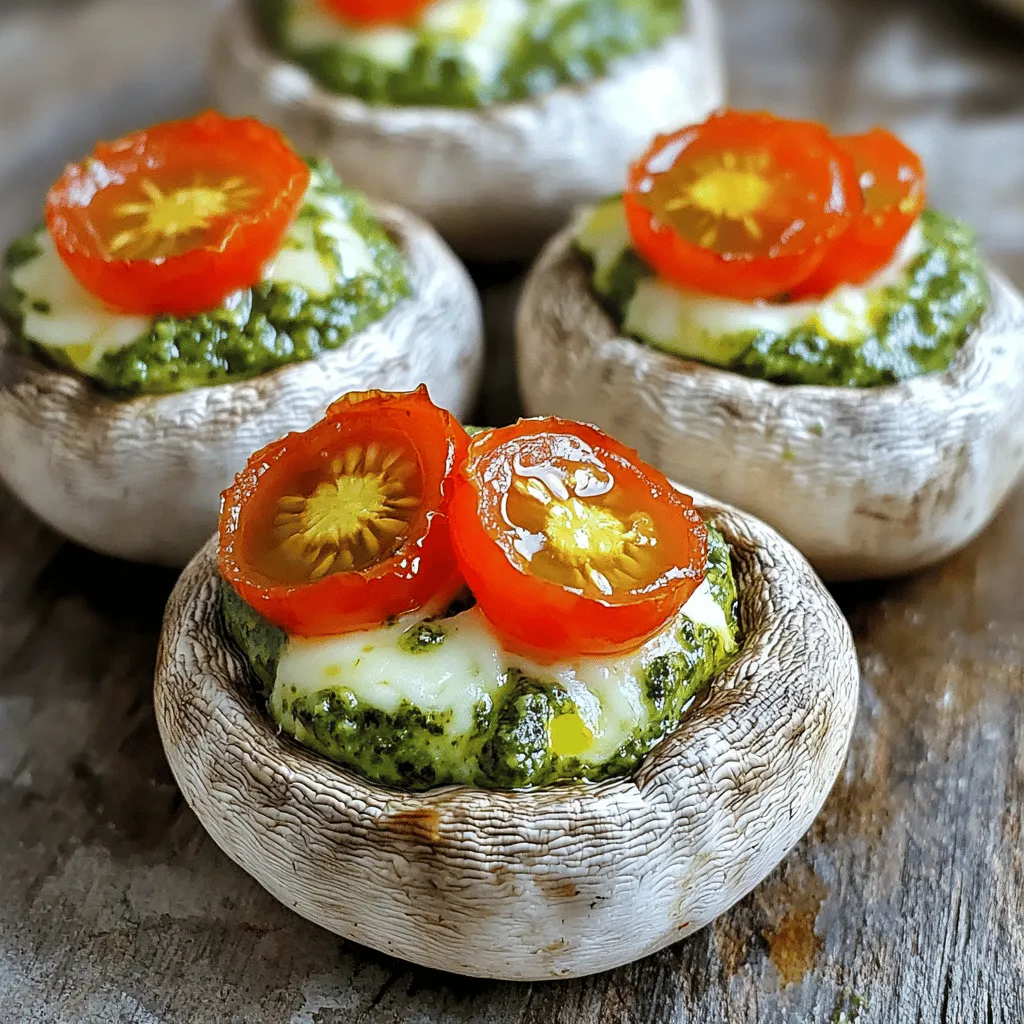 Frische Basilikum-Pesto gefüllte Champignons Genuss