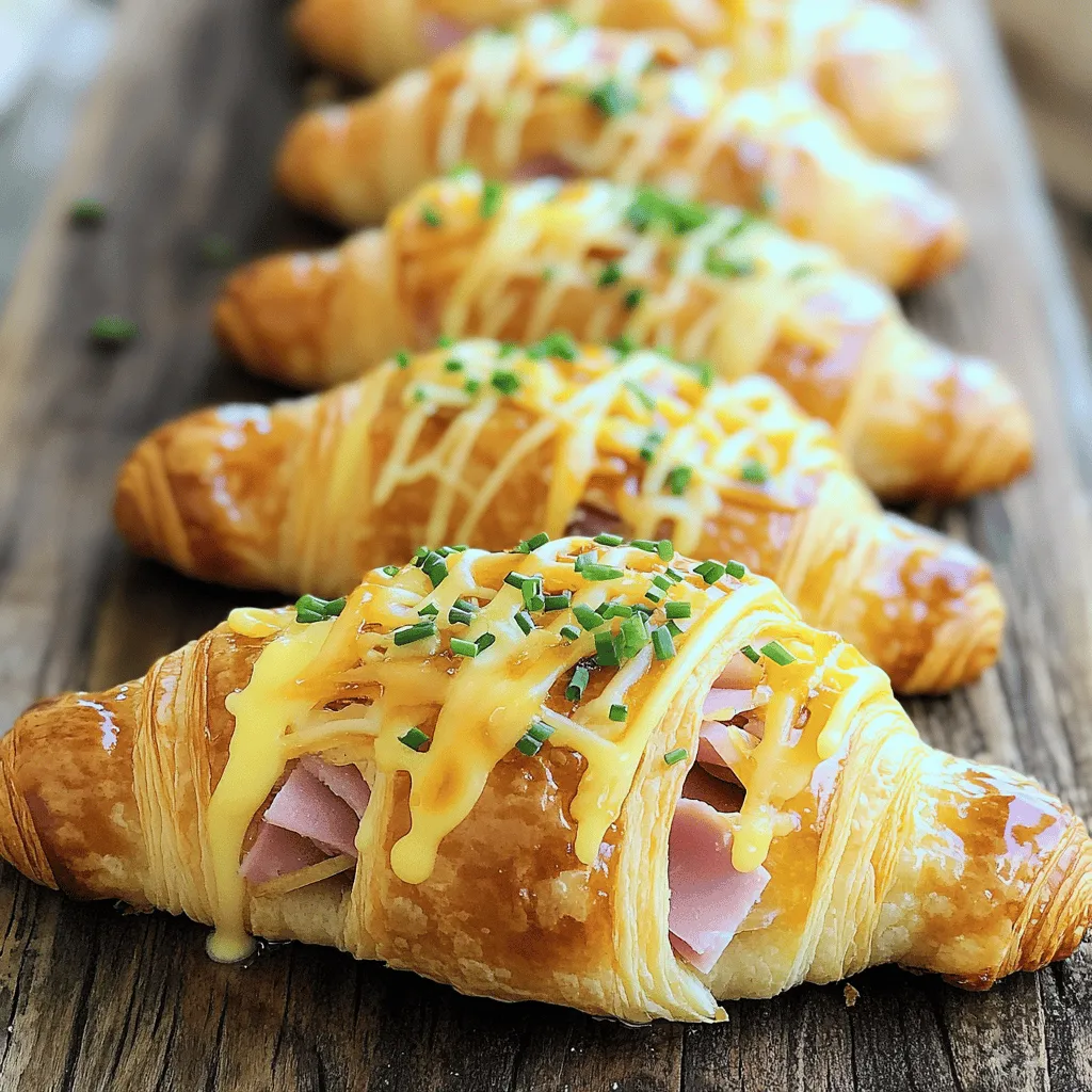 Baked Ham and Cheese Croissants Einfach und Lecker