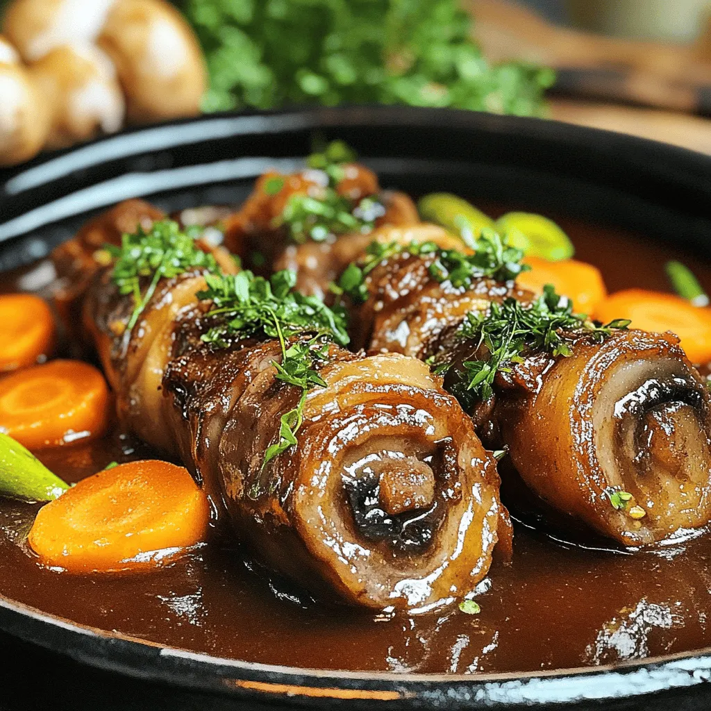 Um ein leckeres Beef Carbonnade Stew zuzubereiten, brauchst du einige einfache Zutaten. Du benötigst 800 g Rindfleisch, am besten Rinderbrust. Schneide das Fleisch in Würfel. Außerdem brauchst du 2 große Zwiebeln, die du in Ringe schneidest. Füge dann 3 gehackte Knoblauchzehen und 2 große gewürfelte Karotten hinzu. Du benötigst auch 250 g Champignons, die du viertelst.