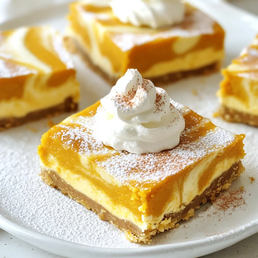 Kürbis-Käsekuchen-Swirl-Riegel Einfache und Leckereien