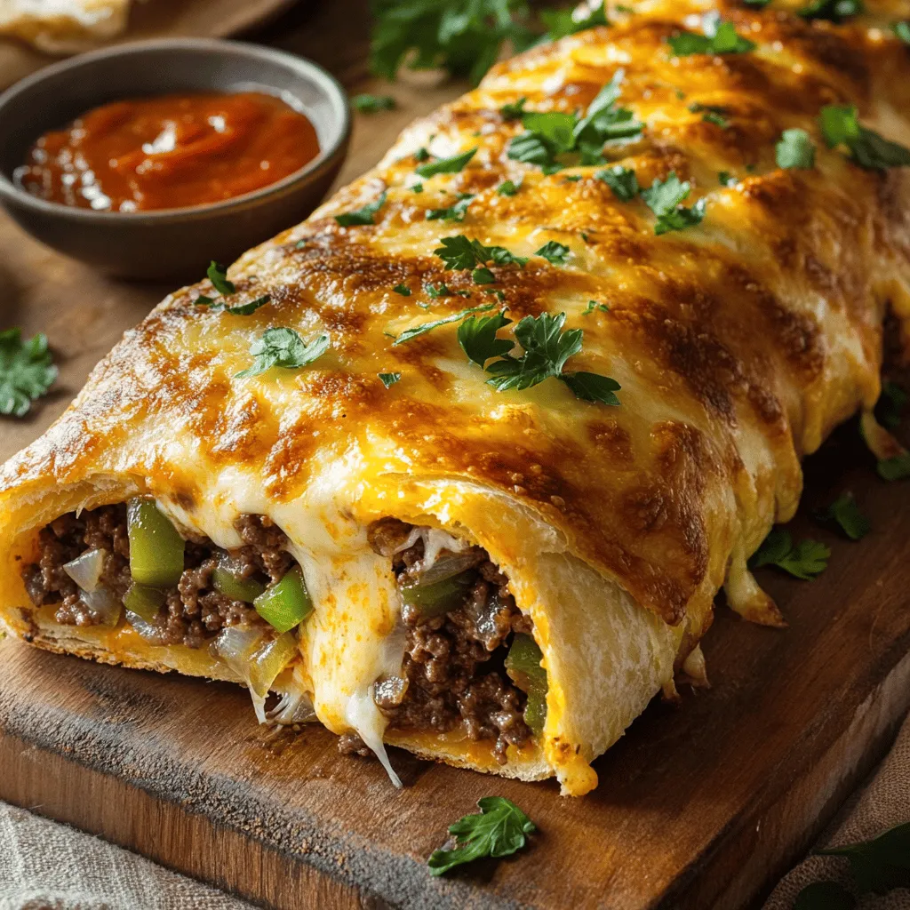 Philly Cheesesteak Stromboli Lecker und Einfach Rezept
