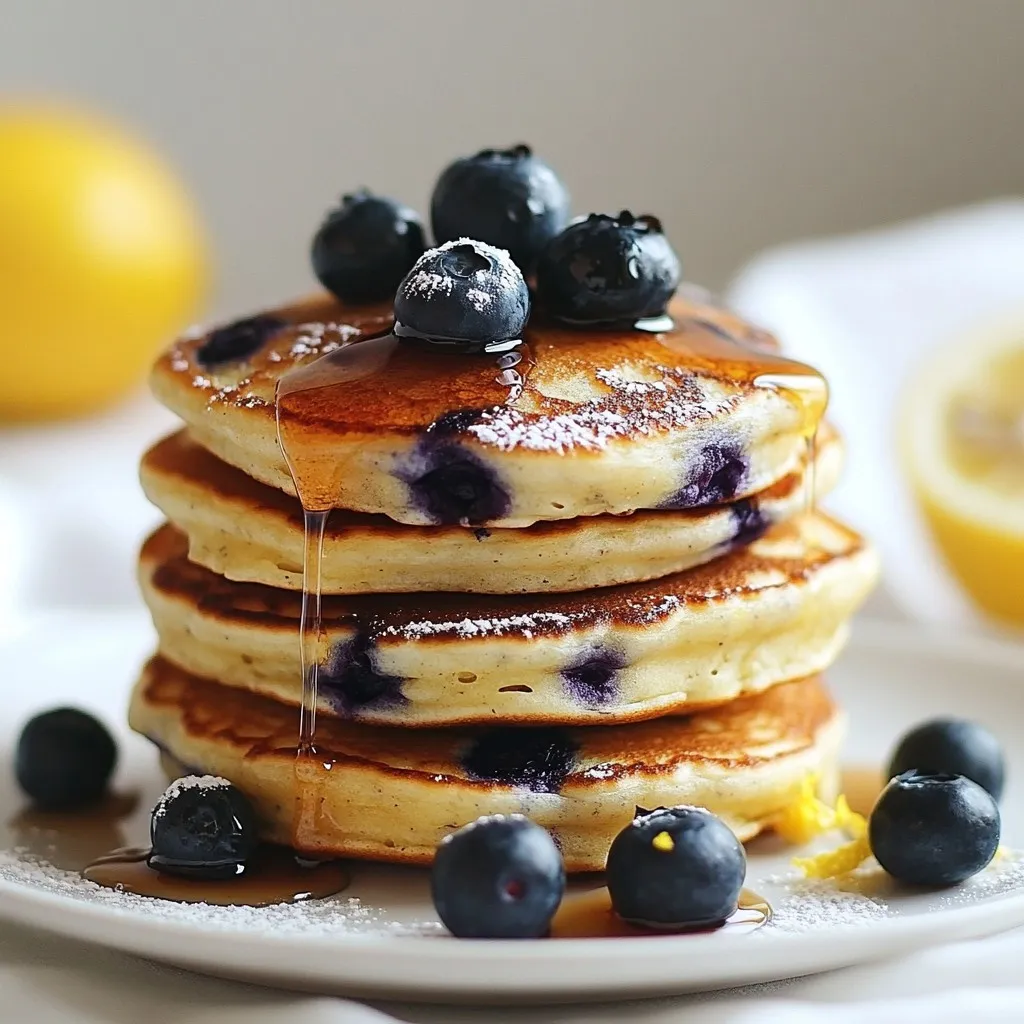 Blaubeer Zitronen Ricotta Pfannkuchen Saftig und Lecker