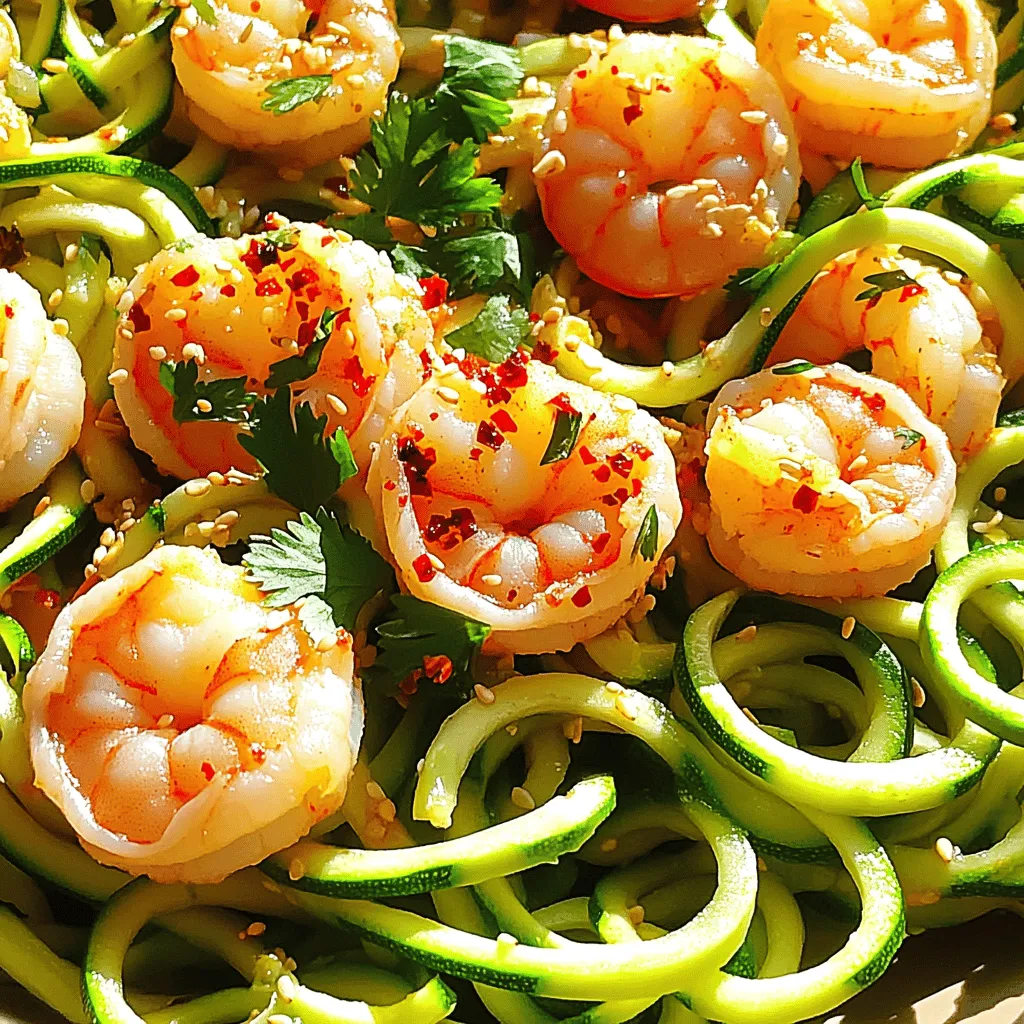 Chili Garlic Shrimp Zoodles Gesunde und schnelle Mahlzeit