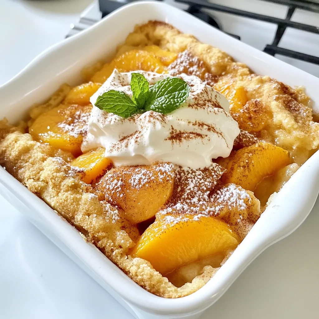 Pfirsich und Sahnegitter Einfaches Rezept für alle