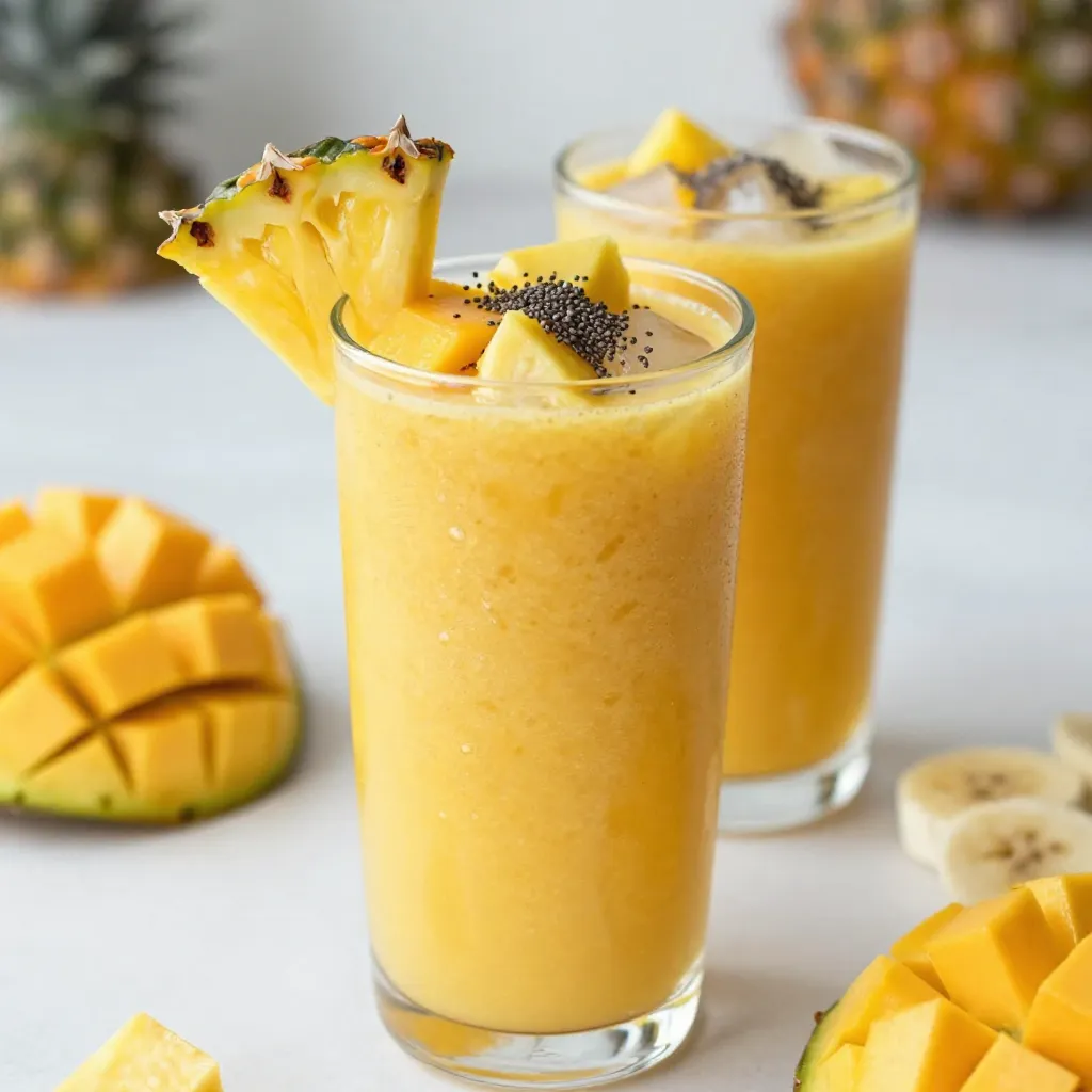 Tropical Pineapple Mango Smoothie Erfrischend und Gesund