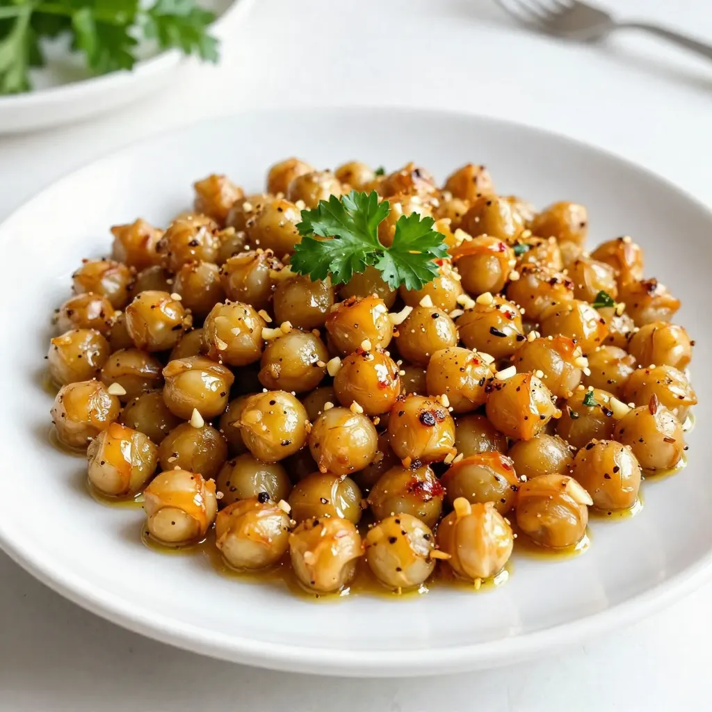 Knusprige Garlic Herb Roasted Chickpeas für Snacks