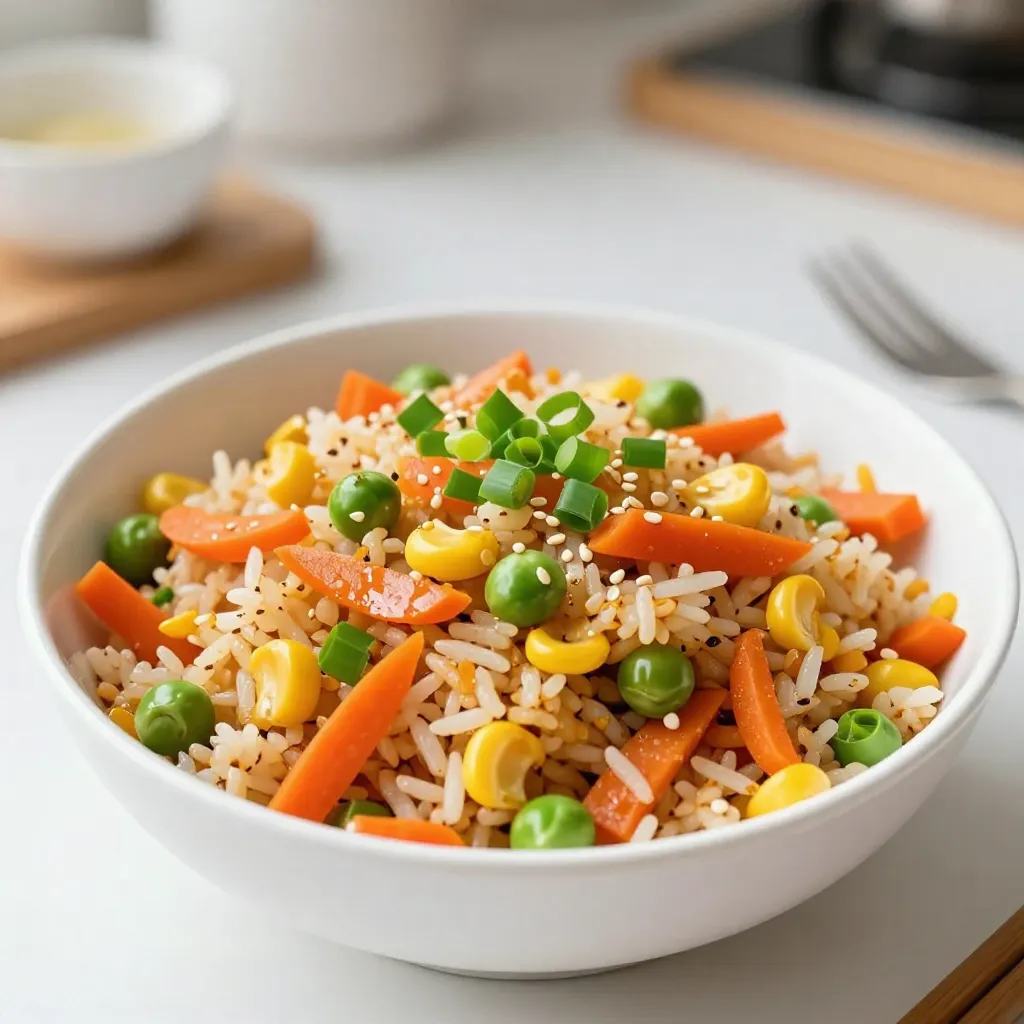 Einfache Veggie Fried Rice Schnelle und leckere Mahlzeit