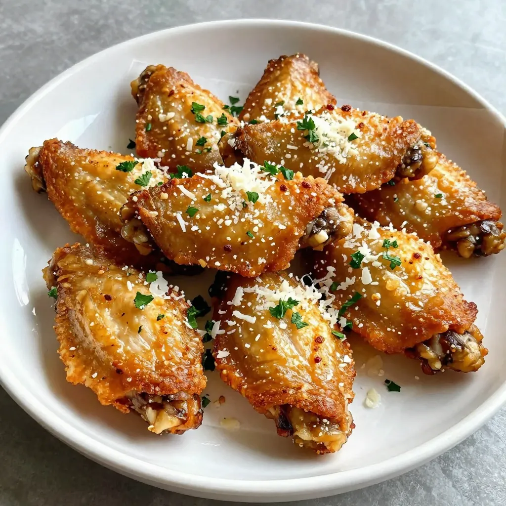 Knusprige Garlic Parmesan Chicken Wings Rezept