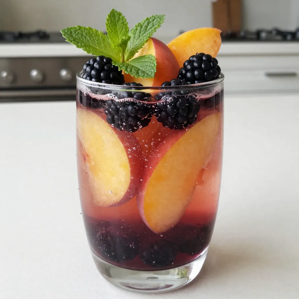 Blackberry Peach Sangria Mocktail Erfrischend und Lecker