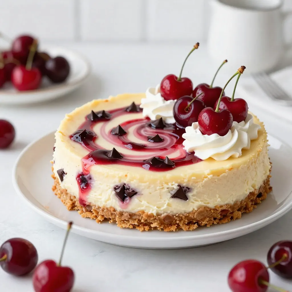 Cherry Chocolate Chip Cheesecake Einfaches Rezept