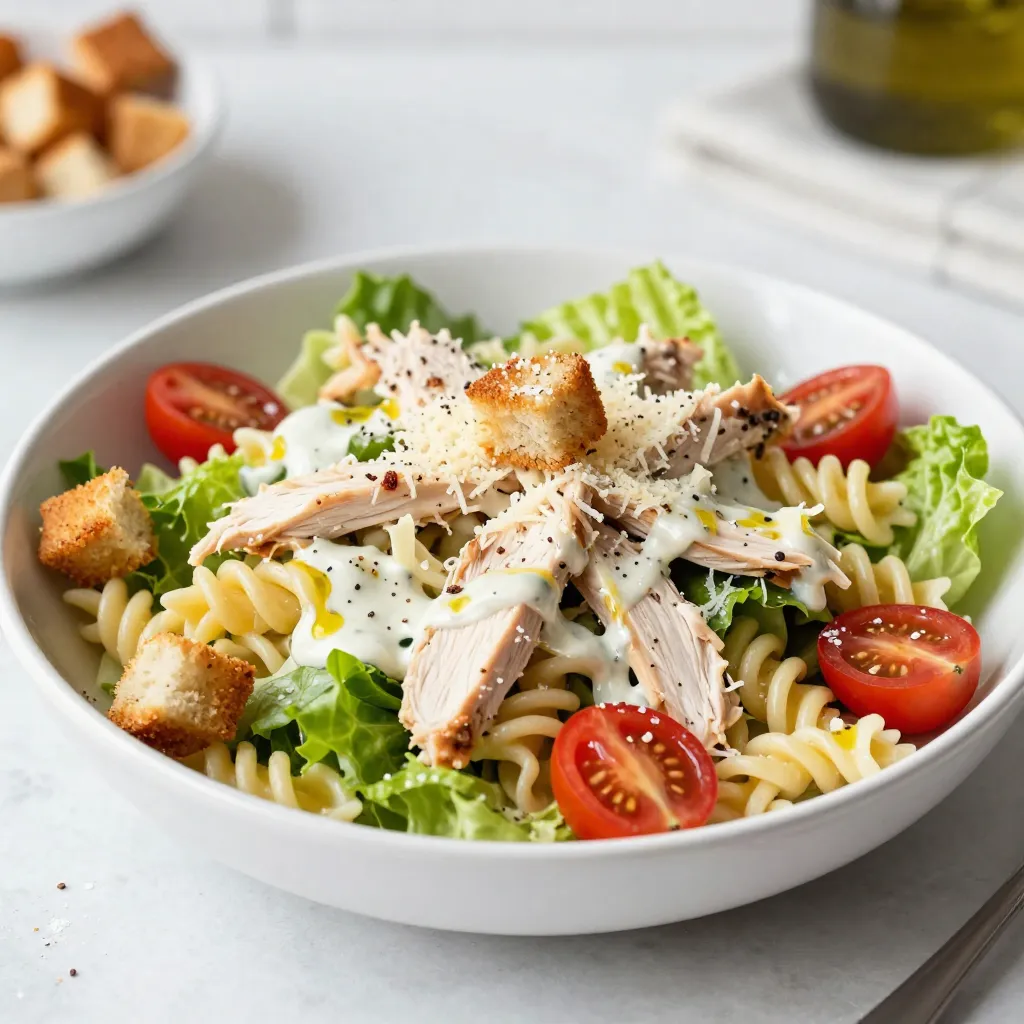 Leckere Chicken Caesar Pasta Salad für jeden Anlass