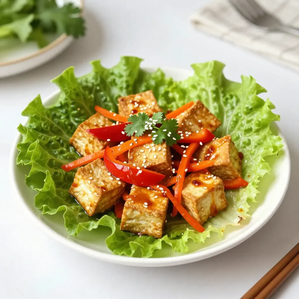 Sweet Chili Tofu Lettuce Cups Einfaches Genussrezept