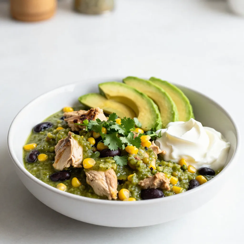 Salsa Verde Chicken Chili Einfaches und Herzhafte Gericht