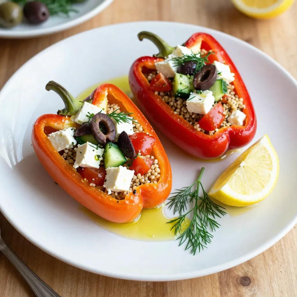 Griechische gefüllte Paprika mit Feta Rezept Freude