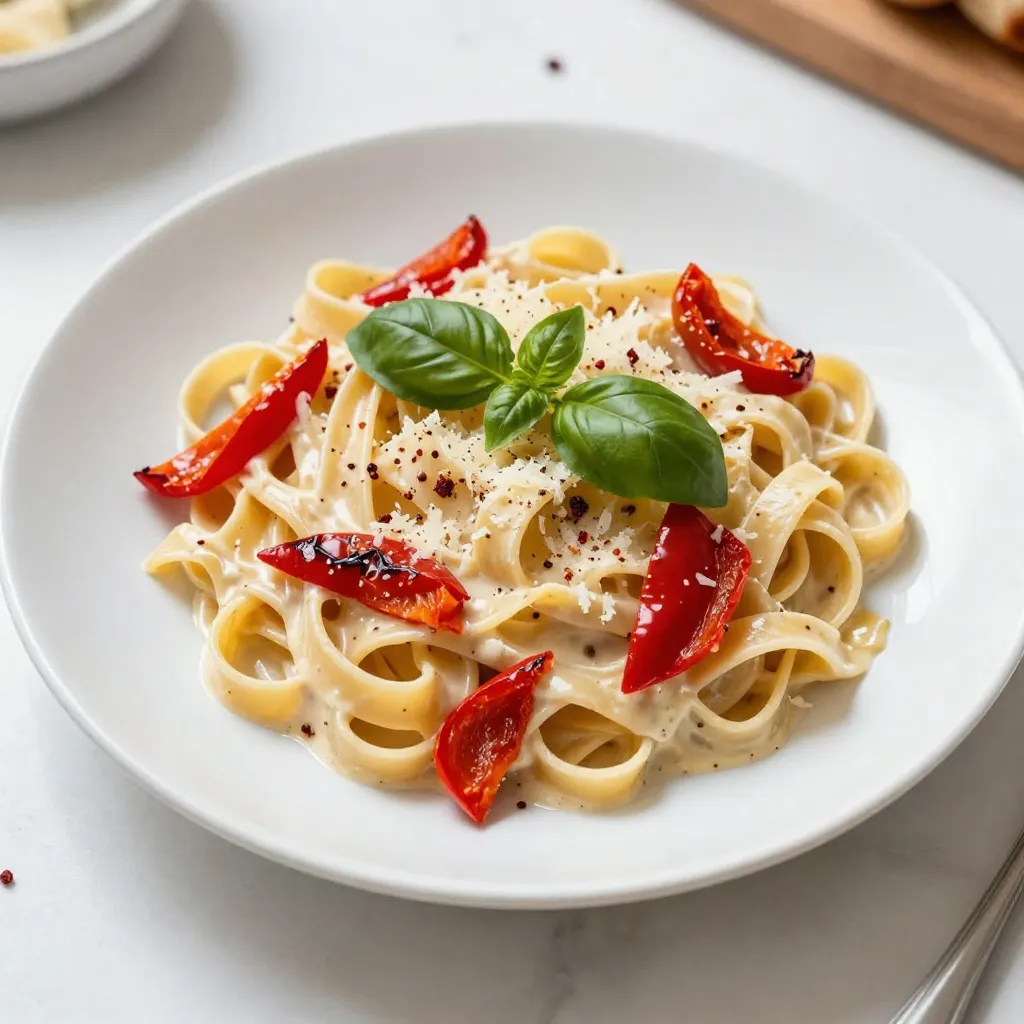 Creamy Roasted Red Pepper Pasta köstlicher Genuss