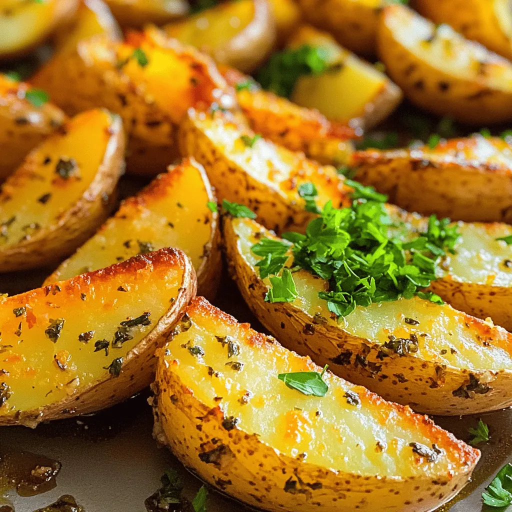 Knoblauch Kräuter Röstkartoffelspalten Einfaches Rezept