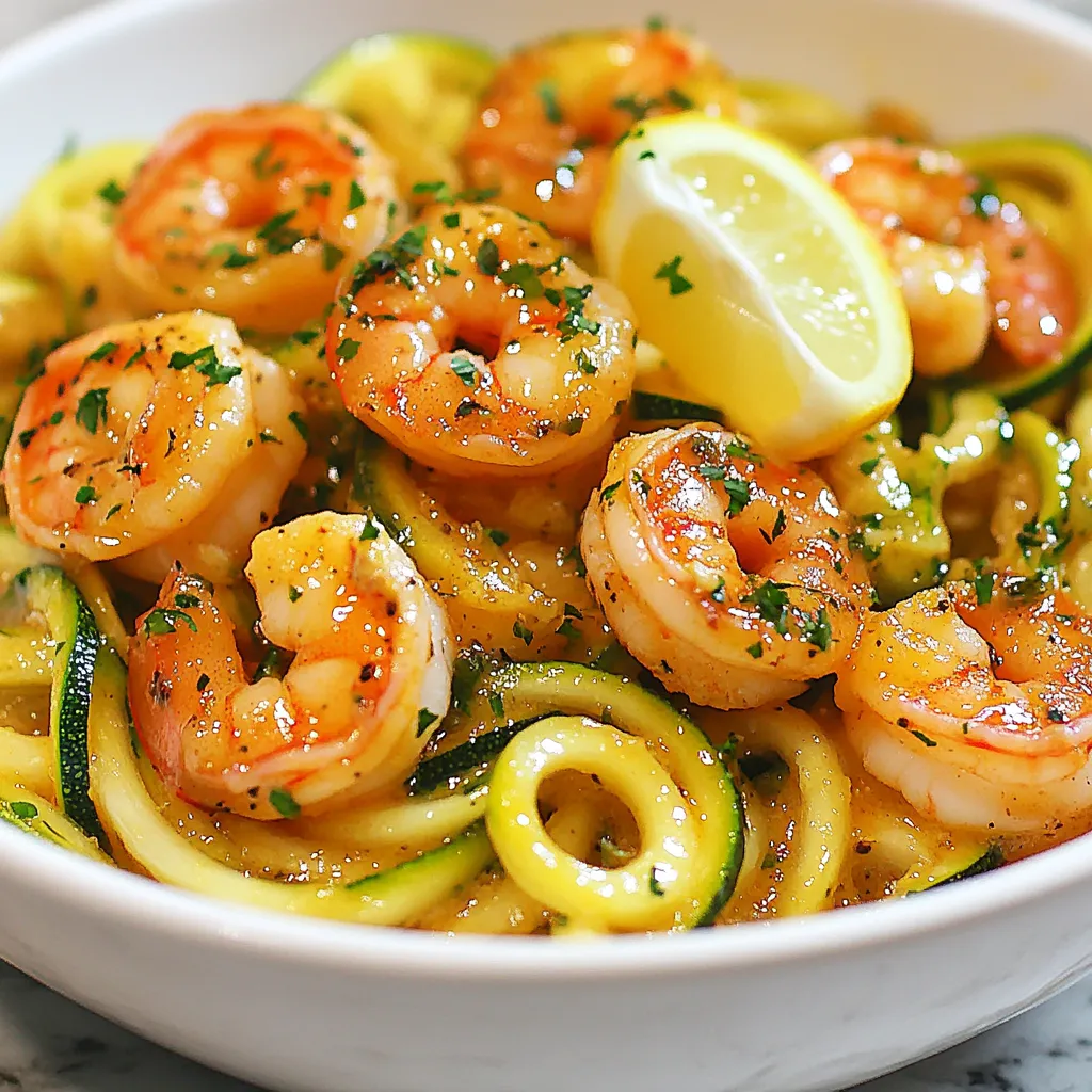 Knoblauchbutter Garnelen Zoodles Einfaches Rezept