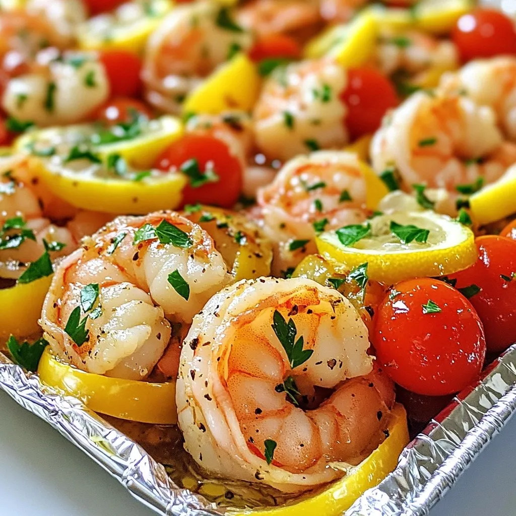 Zitronen-Knoblauch-Garnelen Folienpäckchen Rezept