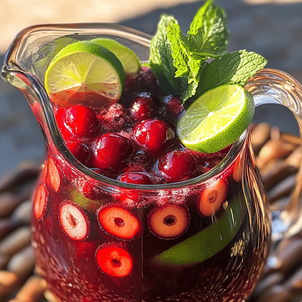 - 2 Tassen frische Kirschen - 4 Tassen kaltes Wasser - 2-3 Esslöffel Honig oder Agavendicksaft - 2 Esslöffel frisch gepresster Limettensaft - Eine Prise Salz - Eiswürfel - Garnitur: Limettenscheiben und frische Minze