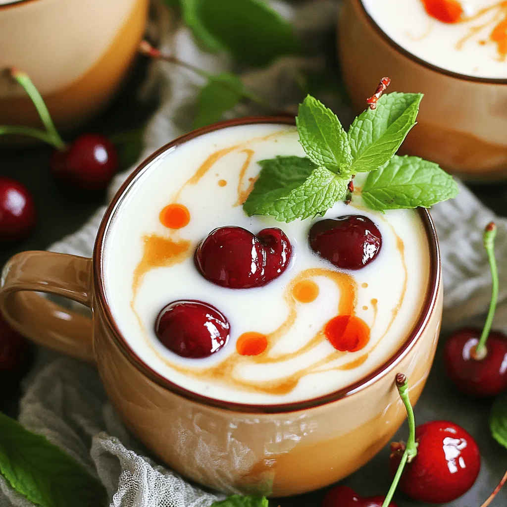 Um Kirsch-Earl-Grey-Milchtee zuzubereiten, benötigst du einige einfache Zutaten. Du brauchst zwei Tassen Wasser, zwei Esslöffel losen Earl Grey Tee oder zwei Teebeutel, eine Tasse Milch, eine Tasse Kirschen, zwei Esslöffel Honig oder Ahornsirup, einen Teelöffel Vanilleextrakt und optional einen viertel Teelöffel Mandelessenz.