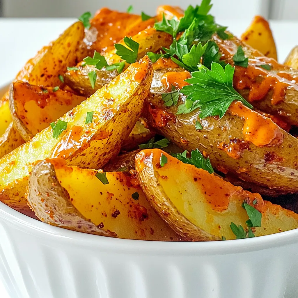 Air Fryer Buffalo Potato Wedges Knusprig und Lecker
