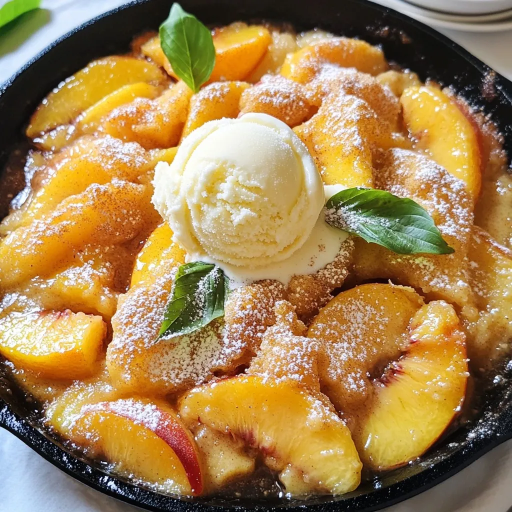 Frischer Pfirsich-Cobbler Skillet Einfaches Rezept