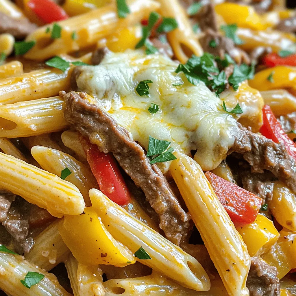 Philly Cheesesteak Pasta Einfaches und leckeres Rezept
