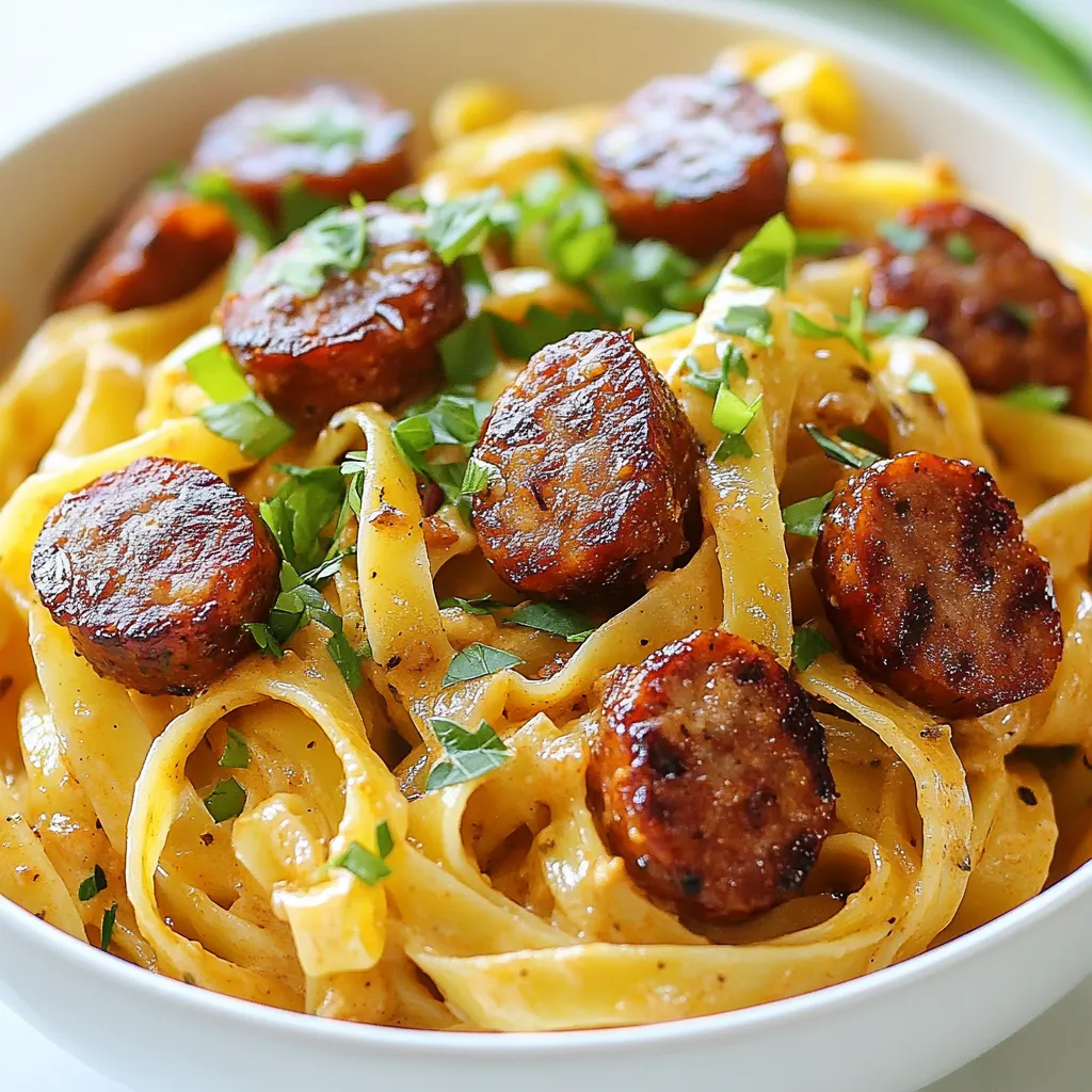 Cremige Cajun-Wurst-Pasta Schnelle und leckere Mahlzeit