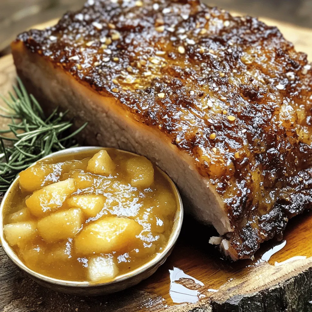 Um einen perfekten Rosmarin-Röstschweinebraten zuzubereiten, braucht man frische und einfache Zutaten. Du benötigst 1,5 kg Schweinebraten, idealerweise aus der Schulter oder dem Rücken. Du solltest auch drei Zweige frischen Rosmarin, vier gehackte Knoblauchzehen, zwei Esslöffel Olivenöl, einen Teelöffel Salz und einen halben Teelöffel schwarzen Pfeffer bereitstellen. Für die Soße benötigt man zwei Äpfel, einen halben Cup Ahornsirup, einen halben Cup Hühnerbrühe, einen Teelöffel Zimt und einen Esslöffel Zitronensaft. Diese Zutaten machen das Gericht besonders lecker.