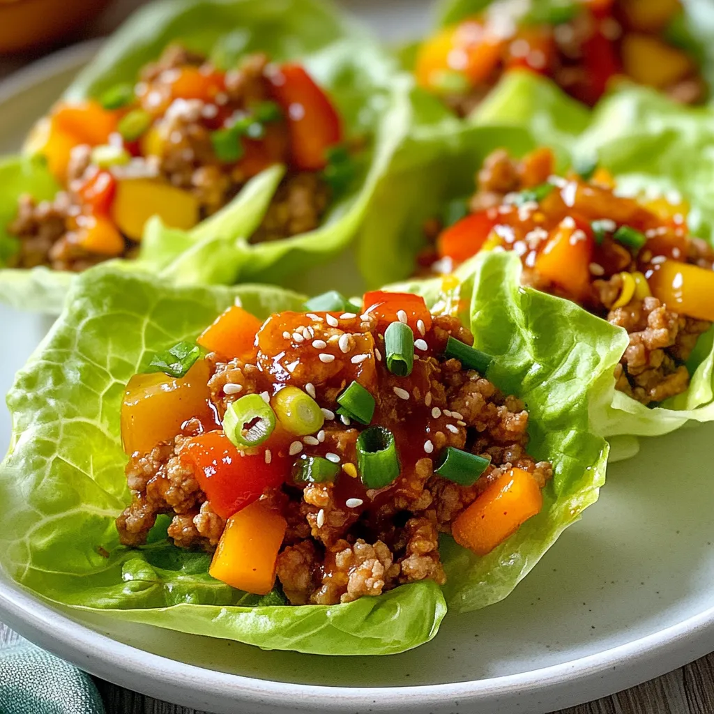 Süße Chili-Hühnchen-Lettuce-Wraps Einfach und Lecker