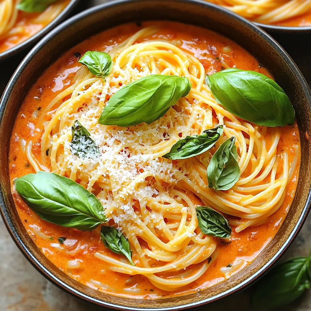 One-Pot Creamy Tomato Basil Pasta Schnelles Gericht