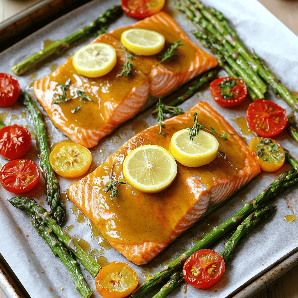Maple Mustard Glazed Salmon Sheet Pan Einfache Genüsse