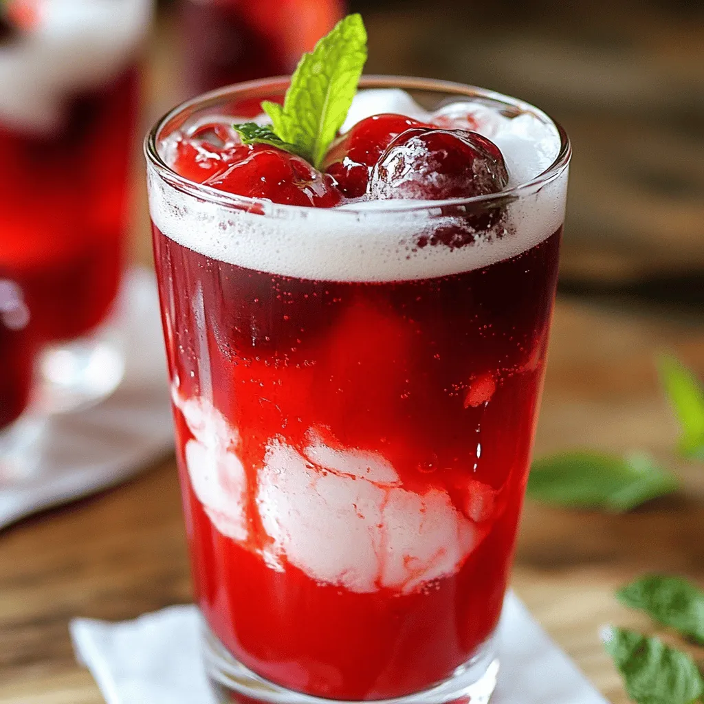 Um Cherry Italian Cream Sodas zuzubereiten, folgen Sie diesen einfachen Schritten.