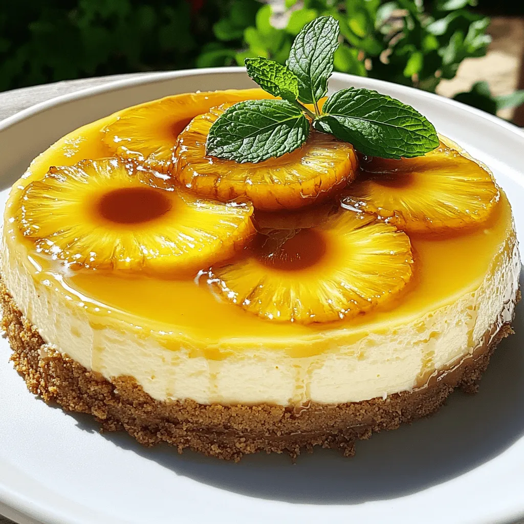 Köstlicher Pineapple Upside-Down Cheesecake mit Ananas