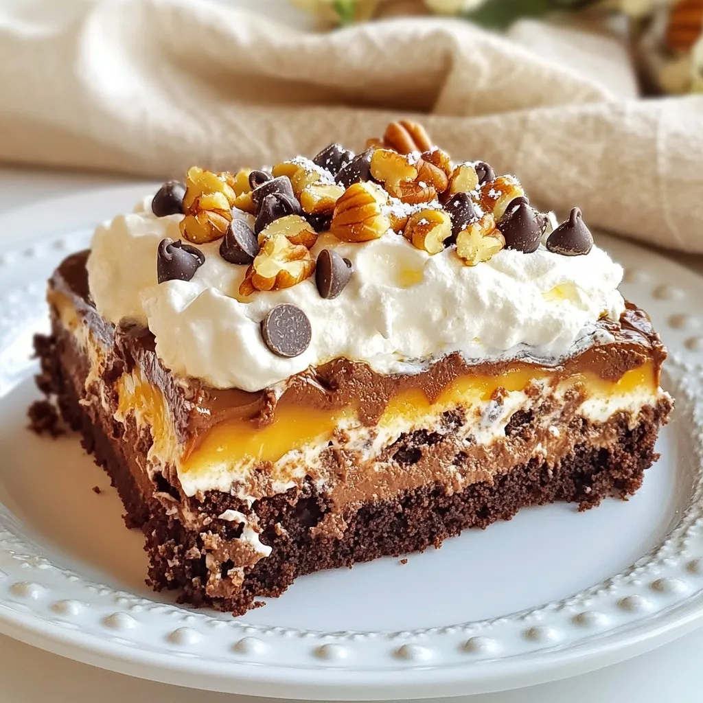 Schokoladen-Karamell-Poke-Kuchen köstlicher Genuss