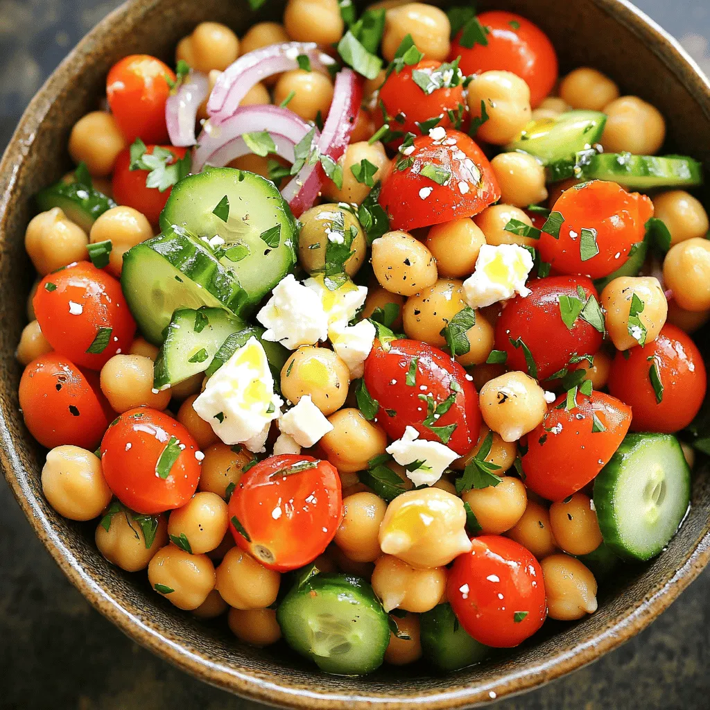 Mediterranean Chickpea Salad Einfache und frische Speise
