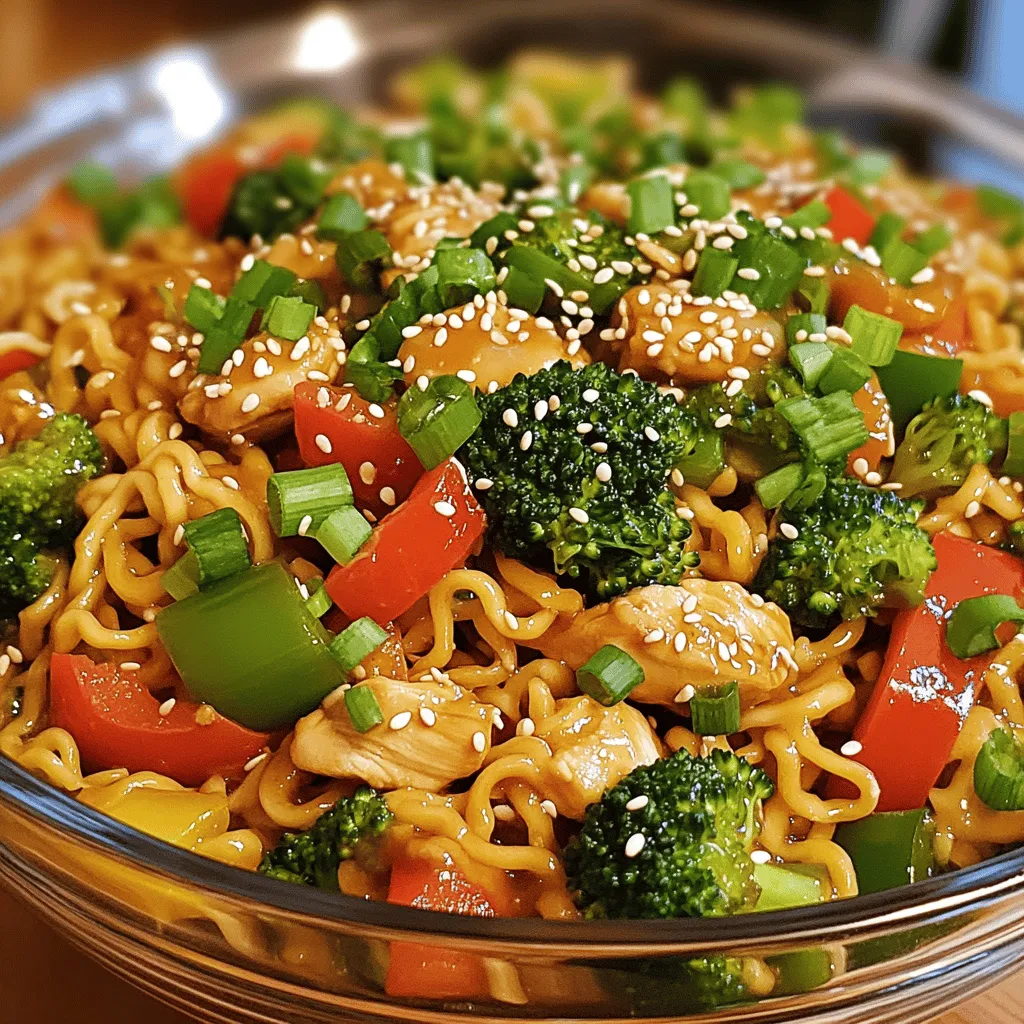 Mongolian Chicken Noodles Schnelles und schmackhaftes Gericht