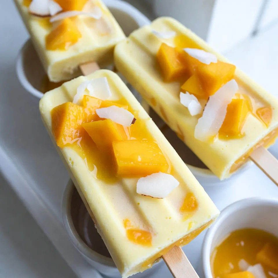 Kokosnuss-Mango-Popsicles Frisch und Erfrischend genießen