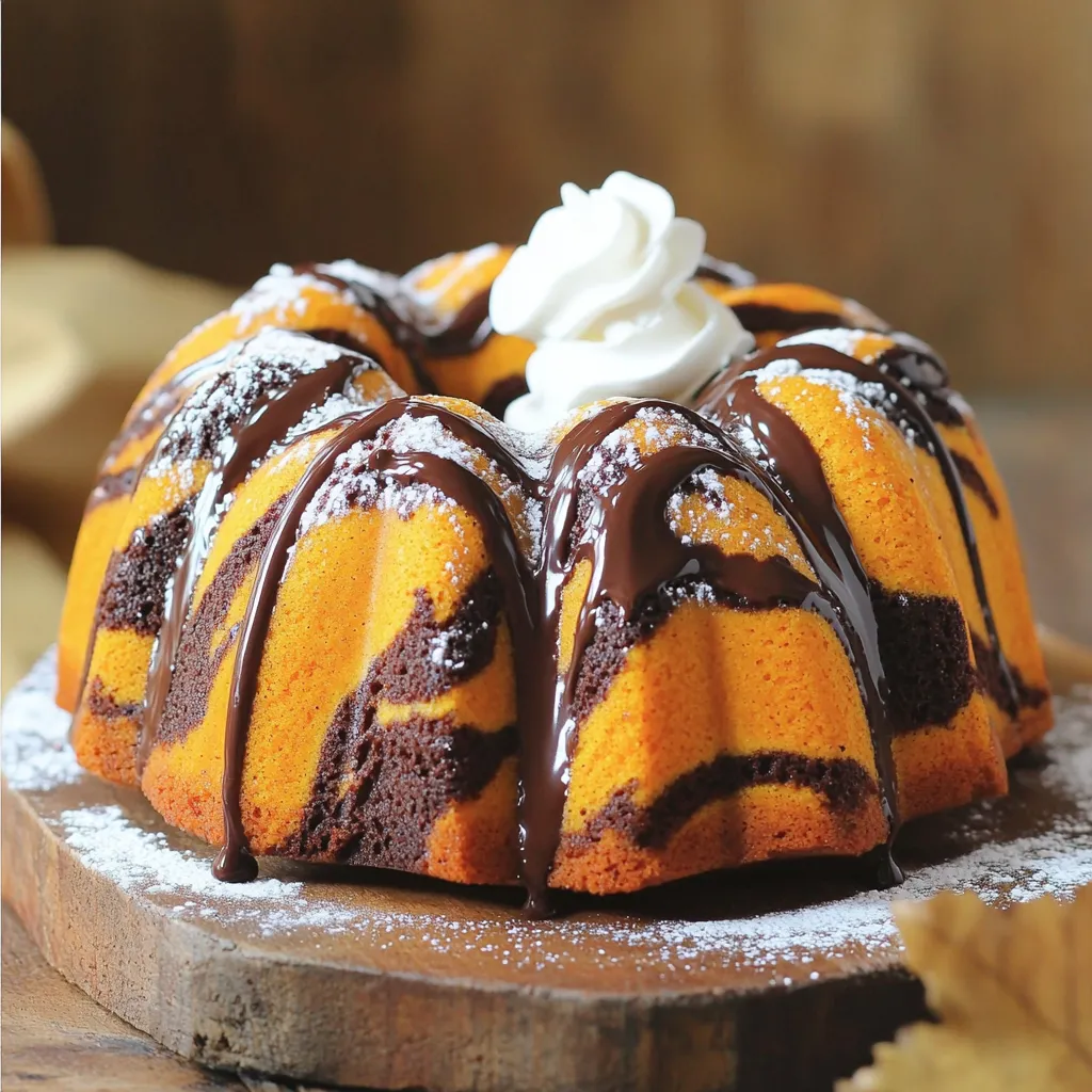 Kürbis-Schokoladen-Swirl-Bundt-Kuchen Rezept genießen