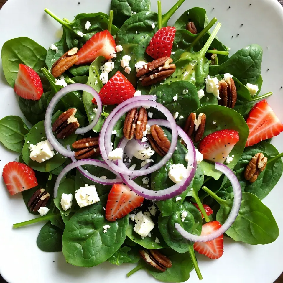 Erdbeer-Spinat-Mohnsalat Frisch und Nahrhaft