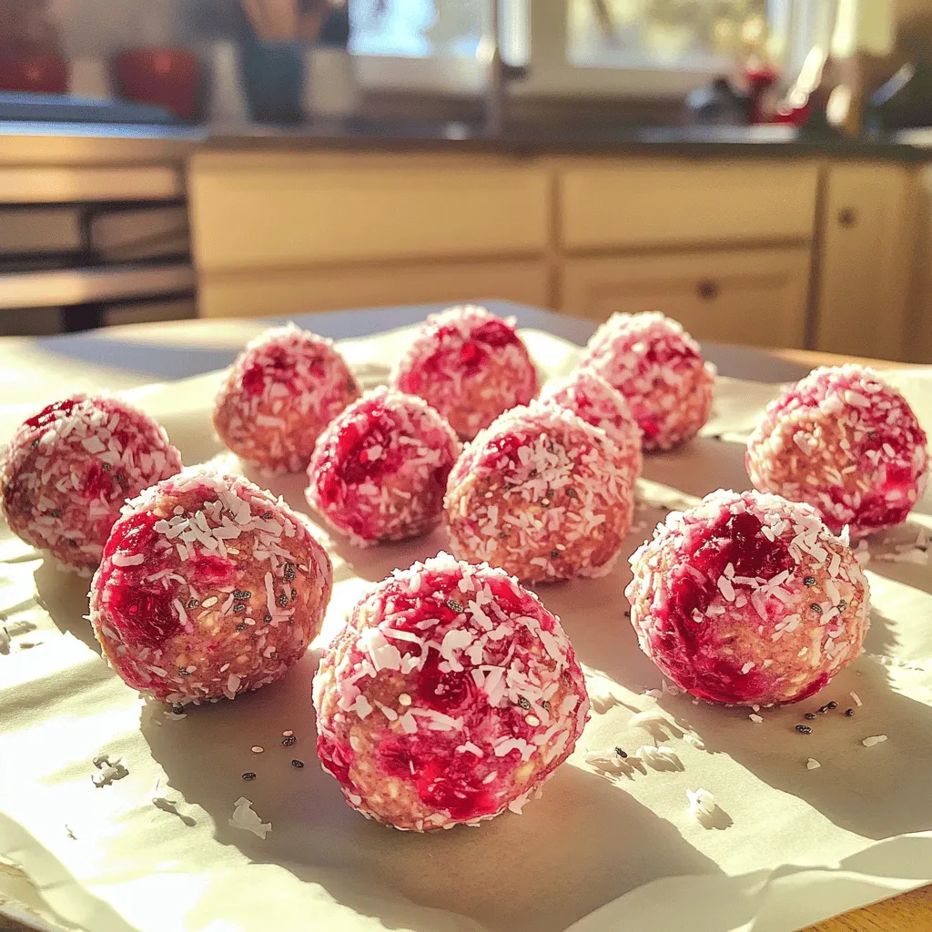 Raspberry Coconut Energy Bites Gesunder Snack Genuss