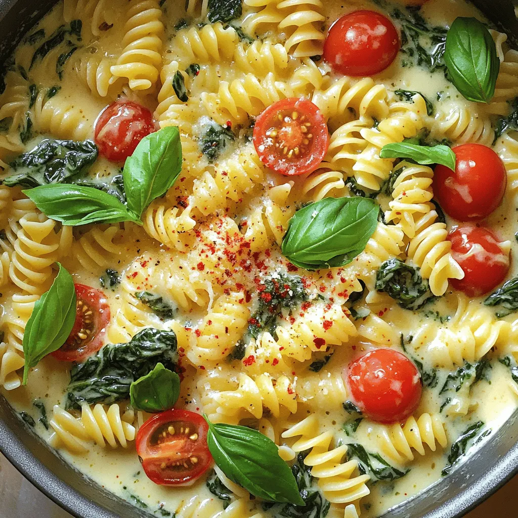 One-Pot Spinach Parmesan Pasta Einfache und Schnelle Mahlzeit