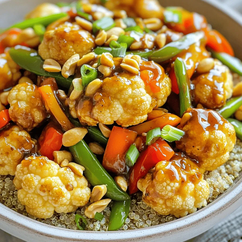 Kung Pao Blumenkohl voller Geschmack und Farbe